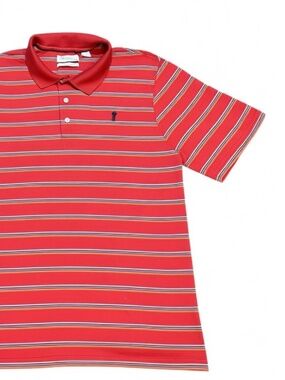 Payne Stewart Red Stripe Golf Polo Shirt Mens Large Cotton Classic